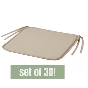 SET OF 30 Tan Seat Cushions with Ties